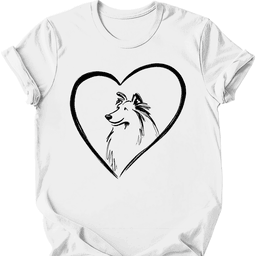 Shetland Sheepdog Heart Dog T Shirt Gift For Dog Lover
