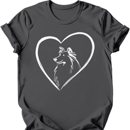 Shetland Sheepdog Heart Dog T Shirt Gift For Dog Lover