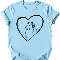 Shetland Sheepdog Heart Dog T Shirt Gift For Dog Lover