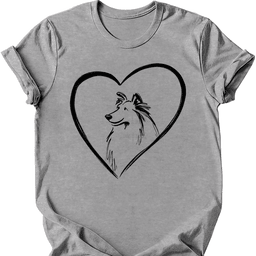 Shetland Sheepdog Heart Dog T Shirt Gift For Dog Lover