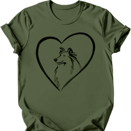 Shetland Sheepdog Heart Dog T Shirt Gift For Dog Lover