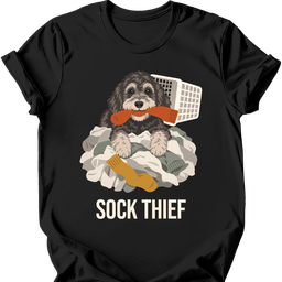 Schnoodle Sock Thief T Shirt Gift For Dog Lover