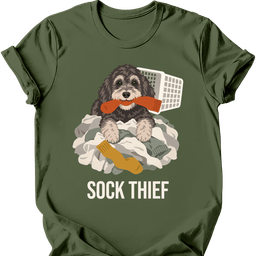 Schnoodle Sock Thief T Shirt Gift For Dog Lover