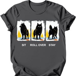 Schipperke Sit Roll Over Stay T Shirt Gift For Dog Lover