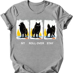 Schipperke Sit Roll Over Stay T Shirt Gift For Dog Lover