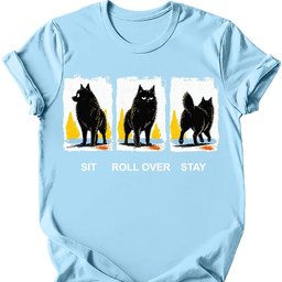 Schipperke Sit Roll Over Stay T Shirt Gift For Dog Lover