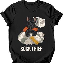 Scottish Terrier Sock Thief T Shirt Gift For Dog Lover