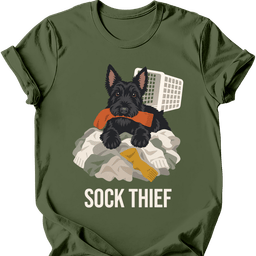 Scottish Terrier Sock Thief T Shirt Gift For Dog Lover
