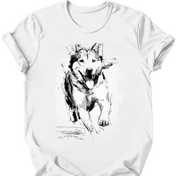 Siberian Husky Running Dog T Shirt Gift For Dog Lover