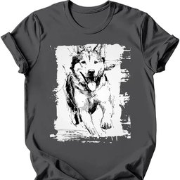 Siberian Husky Running Dog T Shirt Gift For Dog Lover