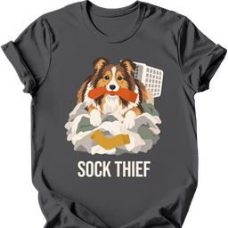 Shetland Sheepdog Sock Thief T Shirt Gift For Dog Lover