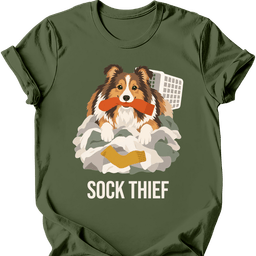 Shetland Sheepdog Sock Thief T Shirt Gift For Dog Lover