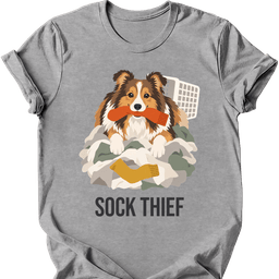 Shetland Sheepdog Sock Thief T Shirt Gift For Dog Lover