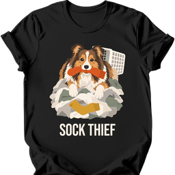 Shetland Sheepdog Sock Thief T Shirt Gift For Dog Lover