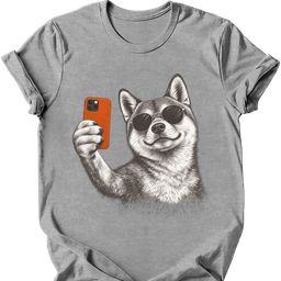 Shiba Inu Selfie Dog T Shirt Gift For Dog Lover