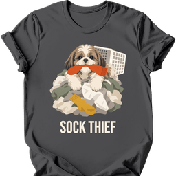 Shih Tzu Sock Thief T Shirt Gift For Dog Lover