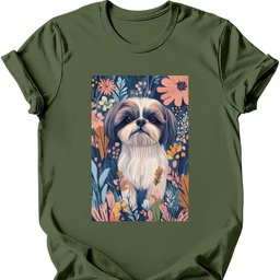 Shih Tzu Boho Dog T Shirt Gift For Dog Lover