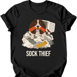 Sprocker Sock Thief T Shirt Gift For Dog Lover