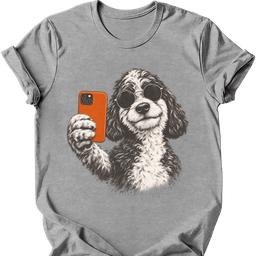 Sheepadoodle Selfie Dog T Shirt Gift For Dog Lover
