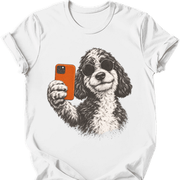 Sheepadoodle Selfie Dog T Shirt Gift For Dog Lover
