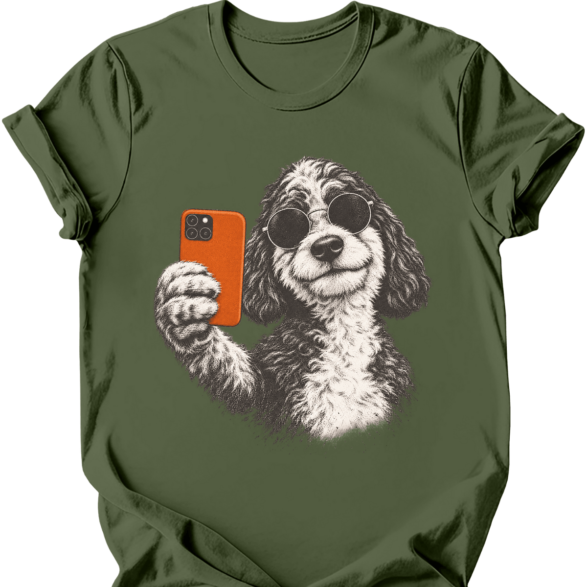 Sheepadoodle Selfie Dog T Shirt Gift For Dog Lover
