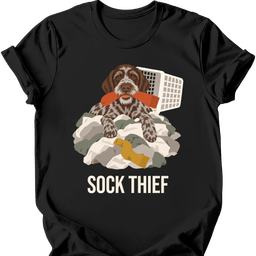 Wirehaired Pointing Griffon Sock Thief T Shirt Gift For Dog Lover