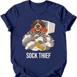 Wirehaired Pointing Griffon Sock Thief T Shirt Gift For Dog Lover