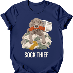 Weimaraner Sock Thief T Shirt Gift For Dog Lover