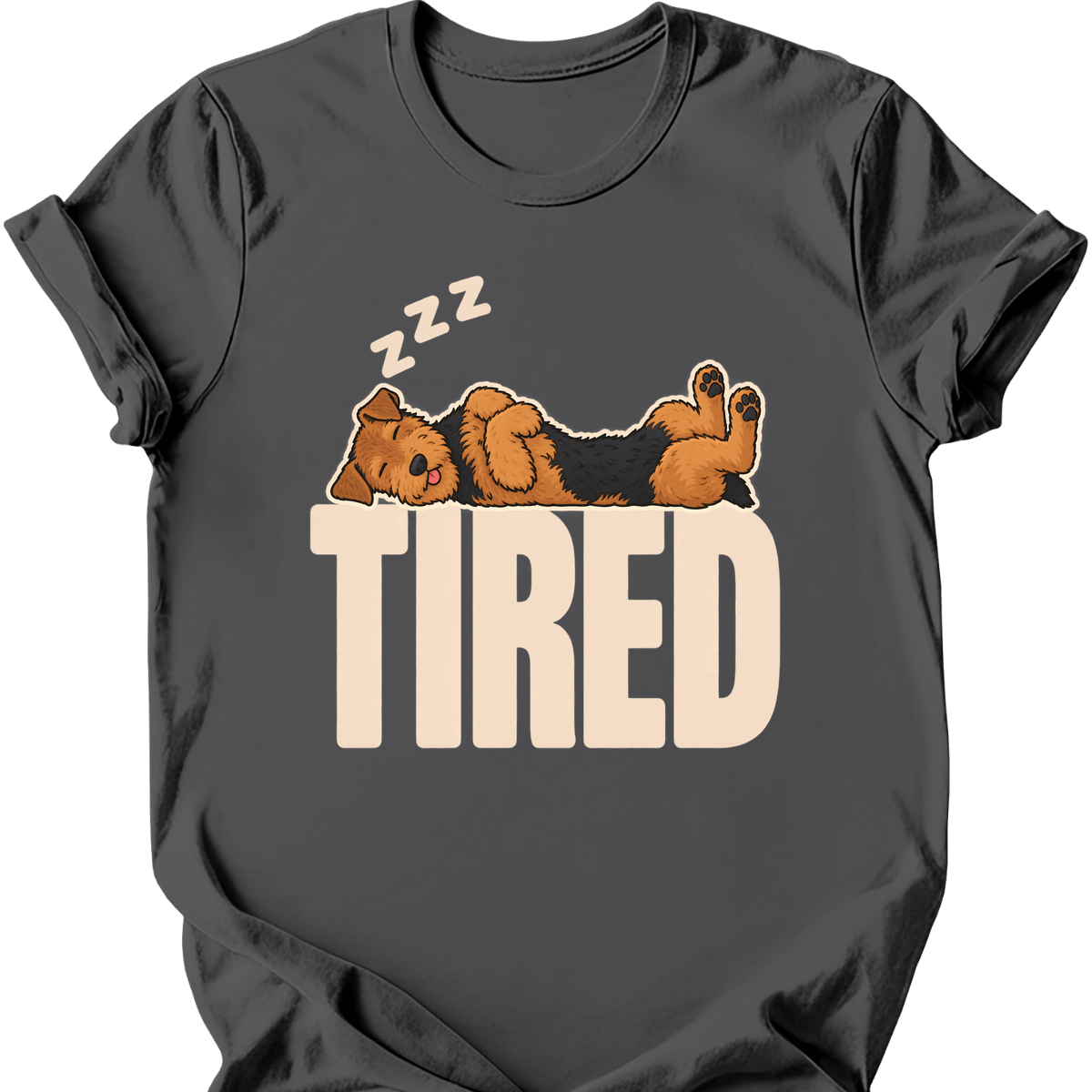 Welsh Terrier Tired Dog T Shirt Gift For Dog Lover