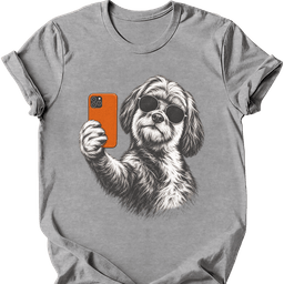 Tibetan Terrier Selfie Dog T Shirt Gift For Dog Lover