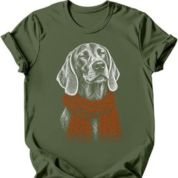 Weimaraner Winter Dog T Shirt Gift For Dog Lover