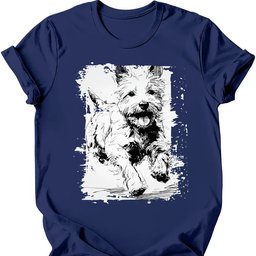 West Highland White Terrier Running Dog T Shirt Gift For Dog Lover