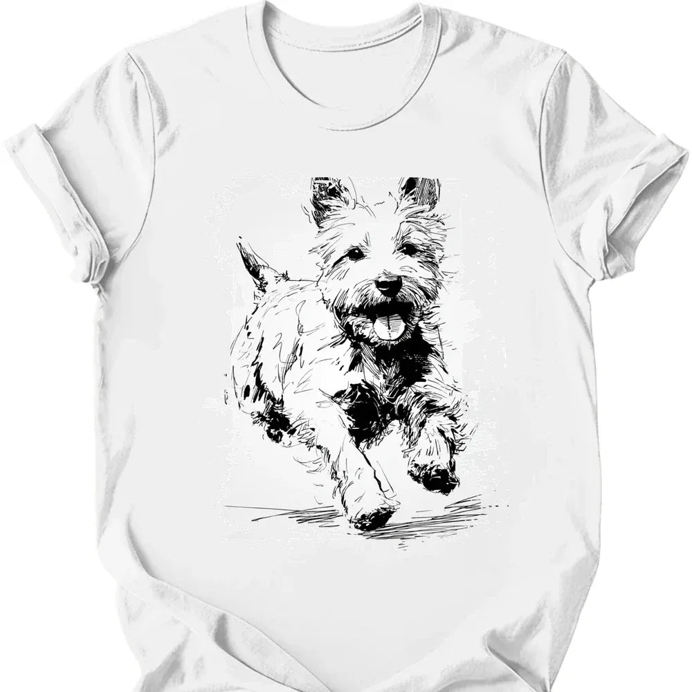 West Highland White Terrier Running Dog T Shirt Gift For Dog Lover