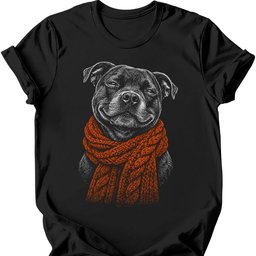 Staffordshire Bull Terrier Winter Dog T Shirt Gift For Dog Lover