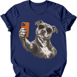 Staffordshire Pit Bull Selfie Dog T Shirt Gift For Dog Lover