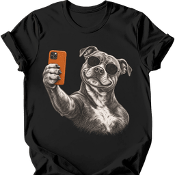 Staffordshire Pit Bull Selfie Dog T Shirt Gift For Dog Lover