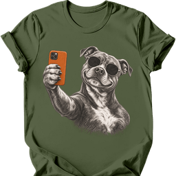 Staffordshire Pit Bull Selfie Dog T Shirt Gift For Dog Lover