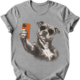 Staffordshire Pit Bull Selfie Dog T Shirt Gift For Dog Lover