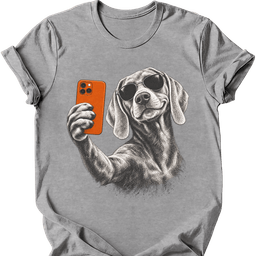 Weimaraner Selfie Dog T Shirt Gift For Dog Lover