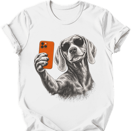 Weimaraner Selfie Dog T Shirt Gift For Dog Lover