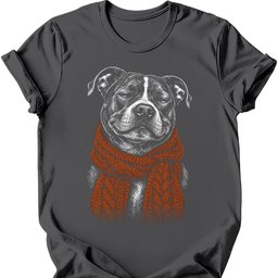Staffordshire Pit Bull Winter Dog T Shirt Gift For Dog Lover