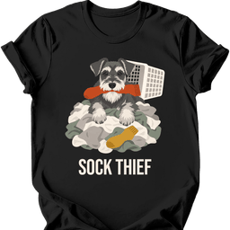 Standard Schnauzer Sock Thief T Shirt Gift For Dog Lover