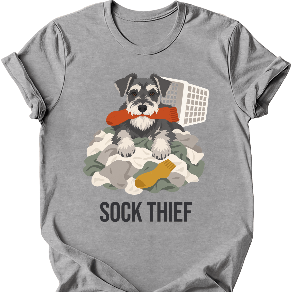 Standard Schnauzer Sock Thief T Shirt Gift For Dog Lover
