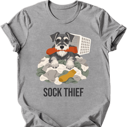 Standard Schnauzer Sock Thief T Shirt Gift For Dog Lover