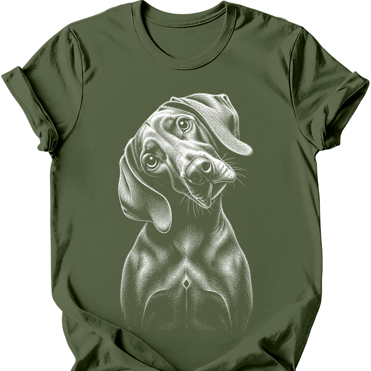 Weimaraner Tilted Dog T Shirt Gift For Dog Lover