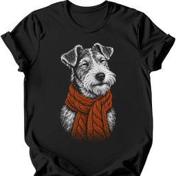 Wire Haired Fox Terrier Winter Dog T Shirt Gift For Dog Lover
