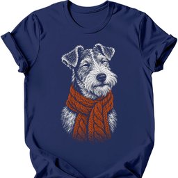 Wire Haired Fox Terrier Winter Dog T Shirt Gift For Dog Lover