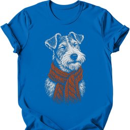 Wire Haired Fox Terrier Winter Dog T Shirt Gift For Dog Lover