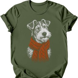 Wire Haired Fox Terrier Winter Dog T Shirt Gift For Dog Lover