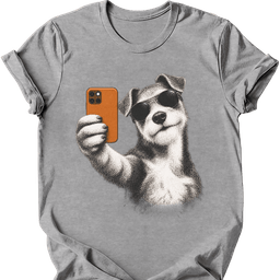 Wire Haired Fox Terrier Selfie Dog T Shirt Gift For Dog Lover